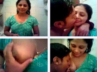 Desi GF kissed and boobs sucked in bathroom