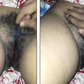 Desi wife dark hair pussy playing and recording by hubby