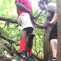 White Girl Bj to Black Guy In Woods